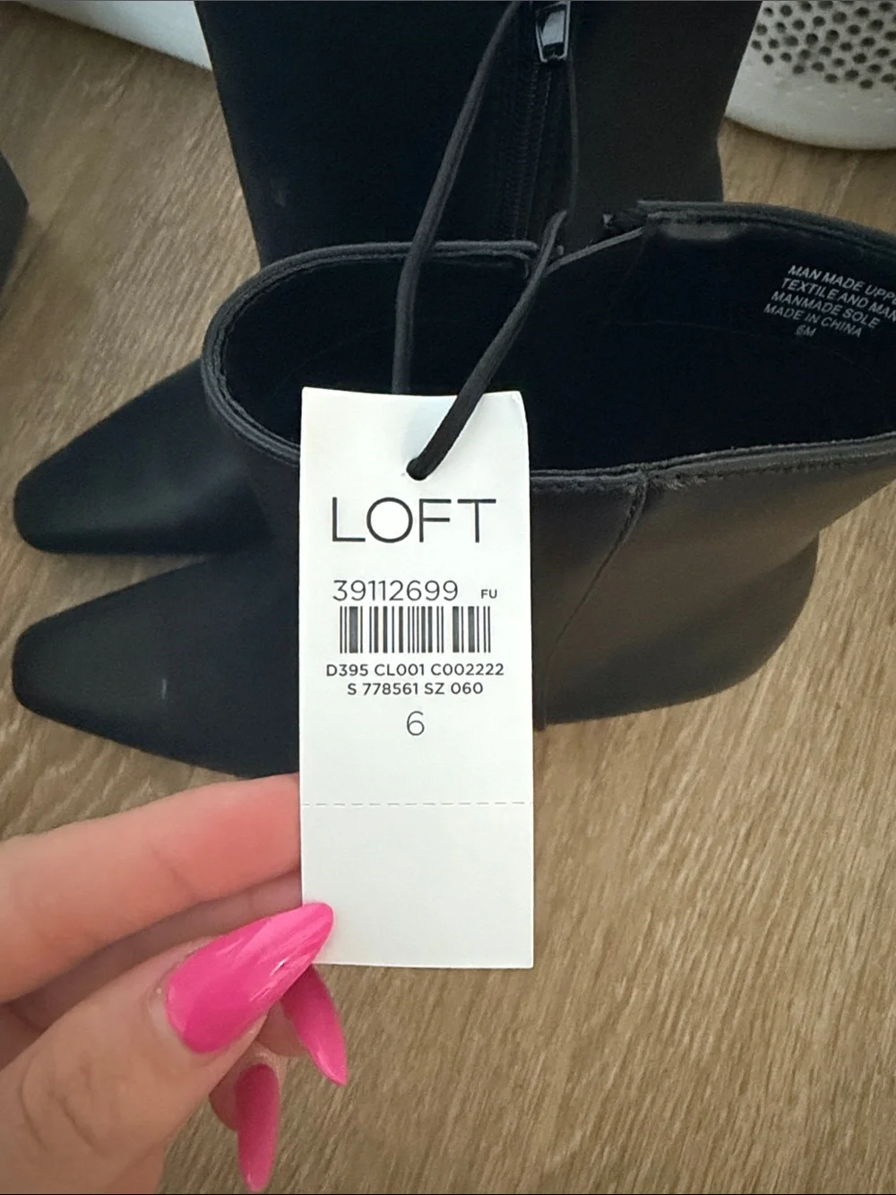 LOFT Black Leather Ankle Boots NWT